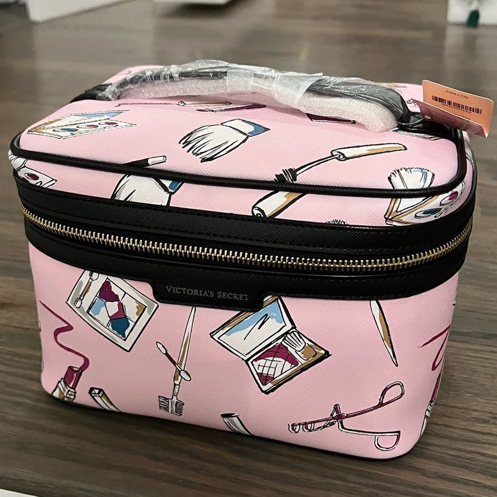 Victorias Secret Large Beauty Train Makeup make up Case Cosmetic Bag New